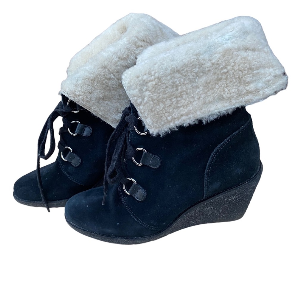 Cole Haan Nike Air  shearling wedge boots Size 9.5